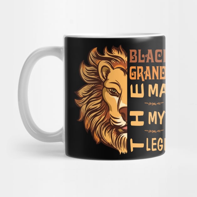 Lion Black Grandpa The Man The Myth The Legend Happy Father Day Vintage Retro by joandraelliot